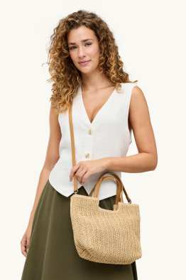 Geantă shopper de paie mare