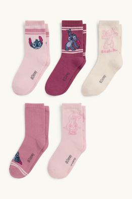 Lot de 5 paires - Lilo & Stitch - chaussettes à motif