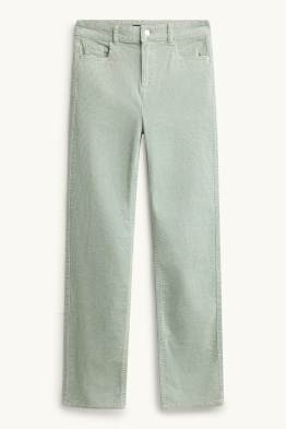 Corduroy trousers - high waist - straight fit - LYCRA ®