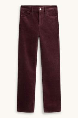 Pantalon en velours côtelé - high waist - straight fit- LYCRA ®