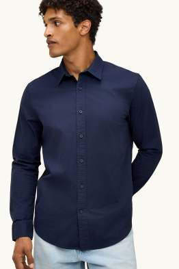 Camicia - regular fit - collo all'italiana
