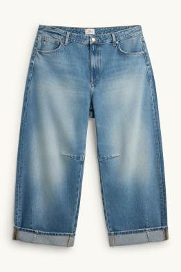 Barrel jeans - talie înaltă