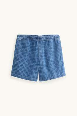 Jeans-Shorts - kariert