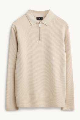 Tricou polo cu mânecă lungă - regular fit - reiat