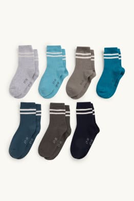 Set van 7 paar - sokken - geribd