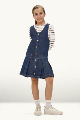 Set - denim jurk en longsleeve - 2-delig