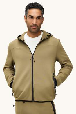Sweat zippé en molleton avec capuche