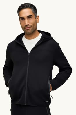 Sweat zippé en molleton avec capuche