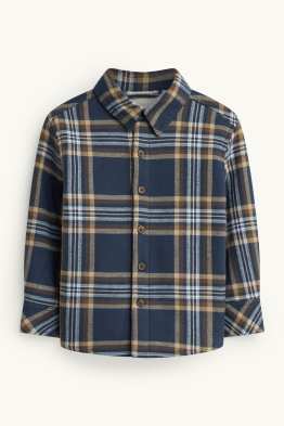 Flannel shirt jacket - lined - check