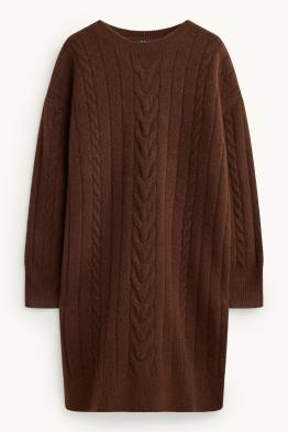 Rochie din tricot - straight fit - cu torsade