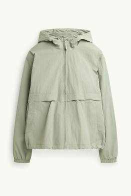 Rain jacket with hood - water-repellent