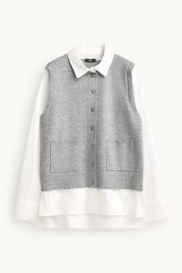 Gilet en maille - look 2-en-1