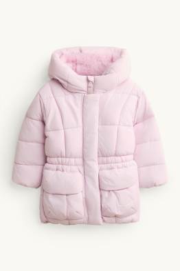 Quilted jacket with hood - water-repellent