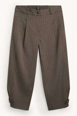 Pantalon - high waist - wide leg - krijtstrepen