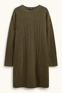 Rochie din tricot - straight fit - cu torsade