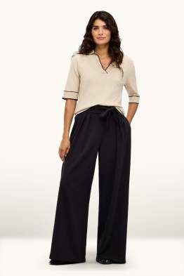 Pantalon en toile - high waist - wide leg