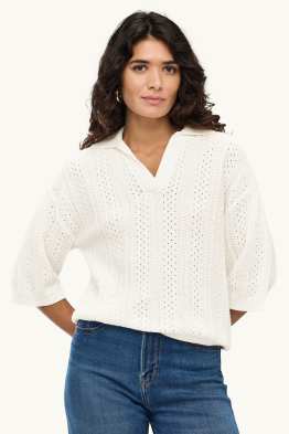Pull en maille - manches courtes - finition texturée