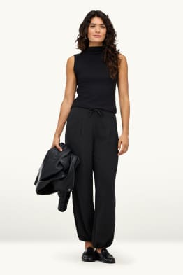 Harem trousers - mid-rise waist - balloon leg