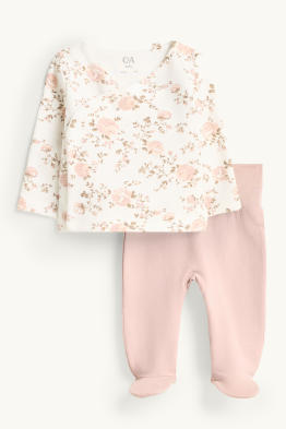 Petites fleurs - tenue pour bébé - 2 pièces