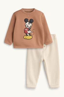 Mickey Mouse - compleu bebeluși - căptușit cu pluș - 2 piese