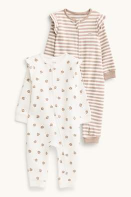 Set van 2 - bloemetjes - babypyjama - geribd