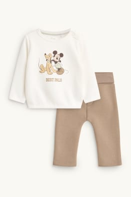Mickey Mouse - baby-outfit - gevoerd met pluche - 2-delig