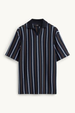 Polo - relaxed fit - à rayures - finition texturée