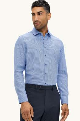 Business-overhemd - regular fit - cut away - strijkvrij - met patroon