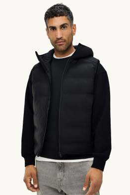 Gilet tecnico trapuntato con cappuccio - idrorepellente