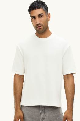 T-shirt - Oversize - finition côtelée