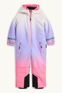 Ski suit with hood - lined - waterproof - patterned