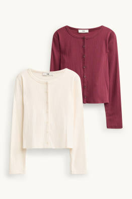 Set van 2 - vest - geribd
