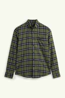 Chemise - regular fit - col button-down - à carreaux