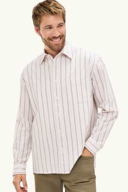 Chemise - loose fit - col kent - à rayures