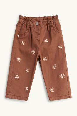 Fiorellini - jeans per neonate - ricamati