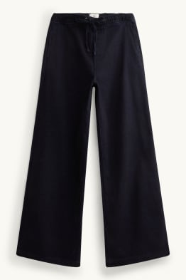 Chenille wide leg jean - high waist