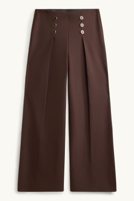 Plátěné kalhoty - high waist - wide leg