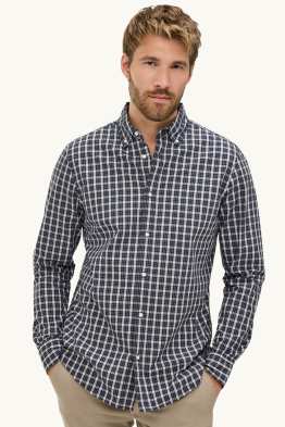 Chemise - regular fit - col button-down - à carreaux