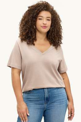 T-shirt à col V - regular fit
