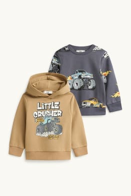 Confezione da 2 - Monster Truck - felpa con cappuccio e maglia felpata girocollo