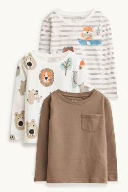 Multipack 3er - Tiere und Abenteuer - Langarmshirt