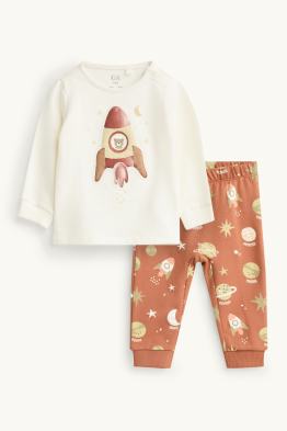 Ourson, planète et fusée - pyjama bébé - 2 pièces
