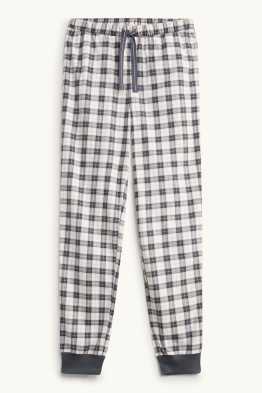 Bas de pyjama en polaire - à carreaux