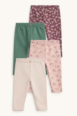 Multipack of 4 - floral - baby leggings