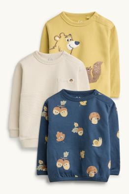 Lot de 3 - forêt et animaux - sweats bébé