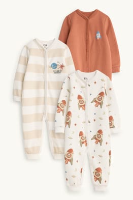 Multipack 3er - Planet und Bärchen - Baby-Schlafanzug