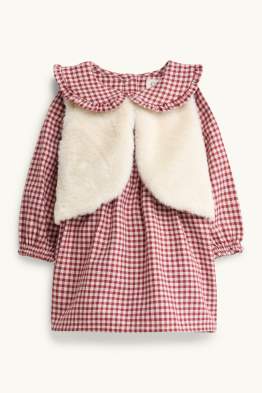 Tenue pour bébé - finition brillante - 2 pièces - à carreaux
