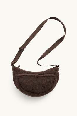 Borsa a tracolla in pelo teddy