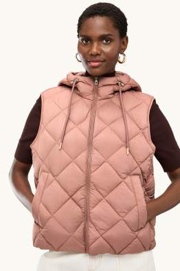 Quilted gilet with hood - water-repellent