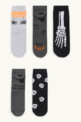 Multipack of 5 - Halloween - bat, spider - socks
